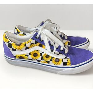Vans Off The Wall Customs Unisex Checkerboard Sunflower Sneaker 8.5  Men 10Women